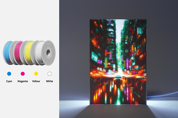 Tilpasset lithophane 3D-printet bilde levende med lys