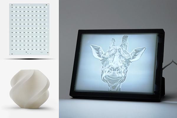 Tilpasset lithophane 3D-printet bilde levende med lys