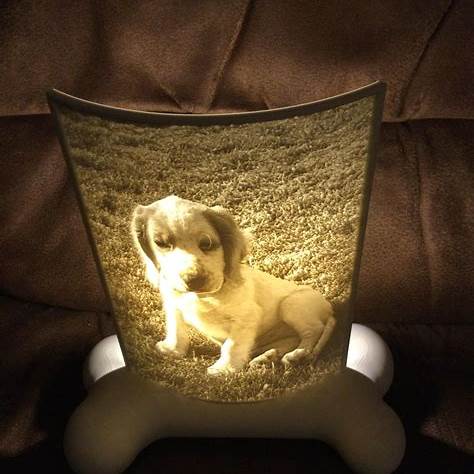 Tilpasset lithophane 3D-printet bilde levende med lys